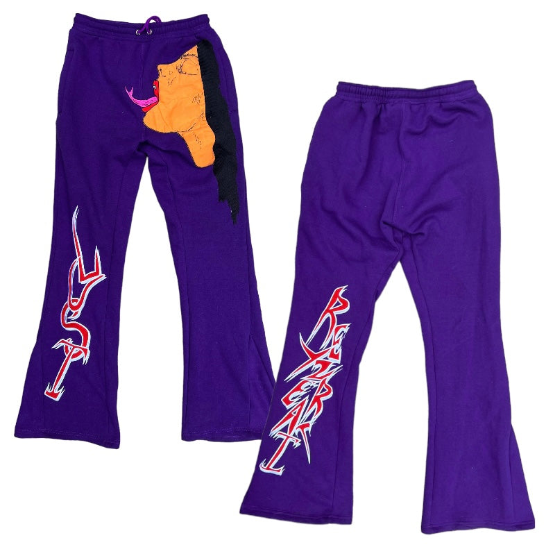"LUST" FLARED SWEATS (PURPLE)