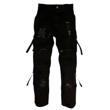 Load image into Gallery viewer, DENIM CARGO PANTS(BLACK)
