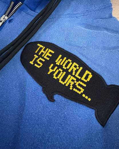 “WORLD IS YOURS” RCA CABLE ZIPUP HOODIE