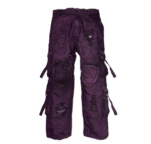 DENIM CARGO PANTS(PURPLE)