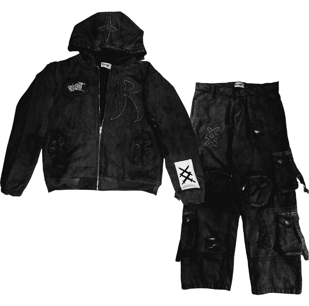 DENIM SET(BLACK)