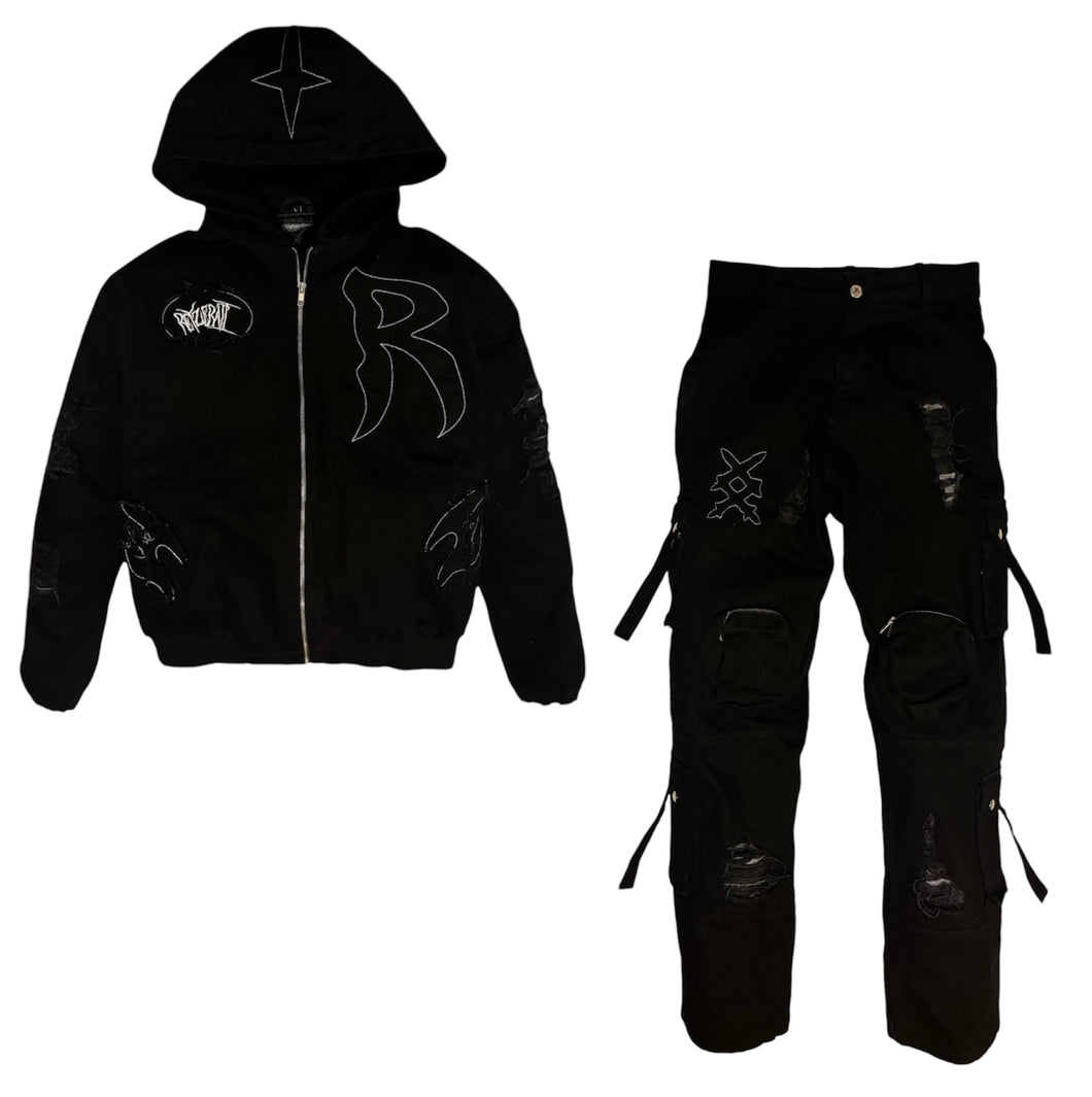 DENIM SET(BLACK)