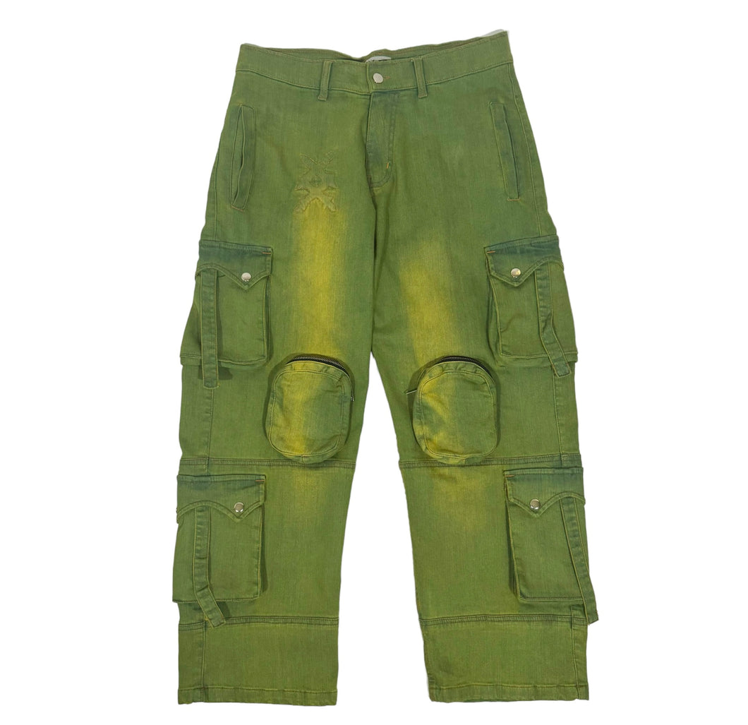 KEY LIME DENIM CARGO